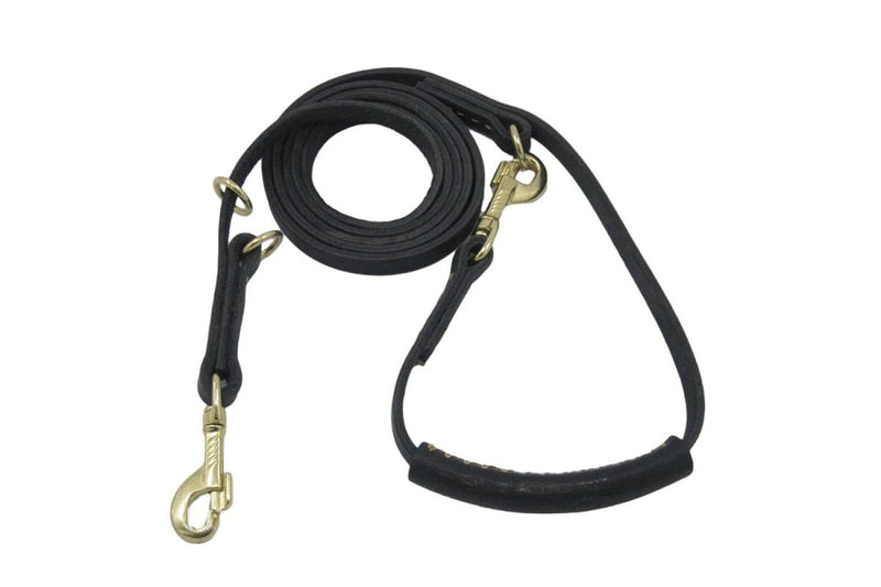 Leather Handle Dog Leash With p Shape Hook