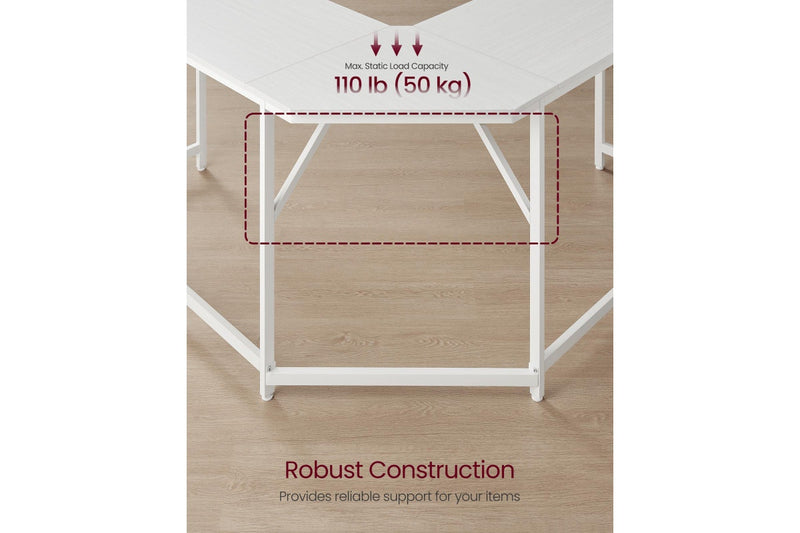 Vasagle L-Shaped Computer Desk - White