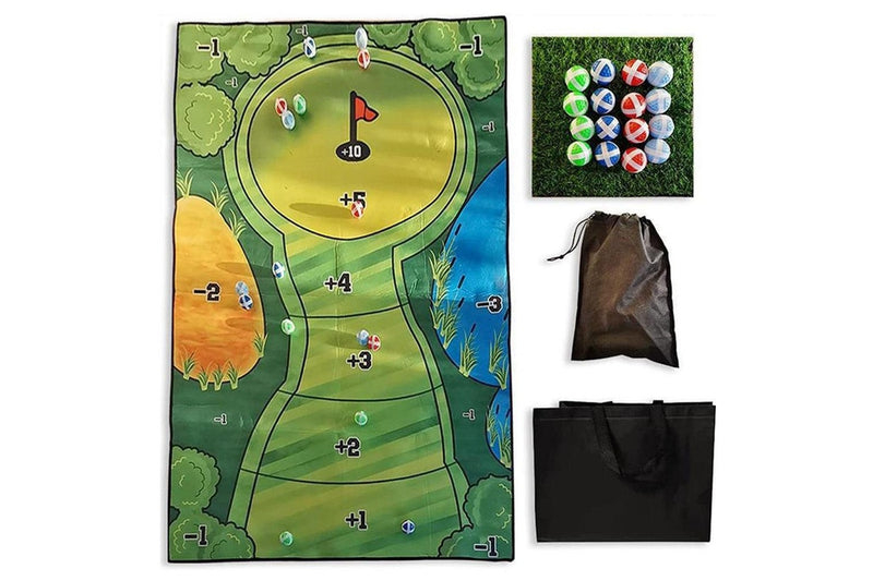 Putting Pitching Hitting Casual Golf Play Fun Game Set Chip Games Sticky Practice Golf Mat Set