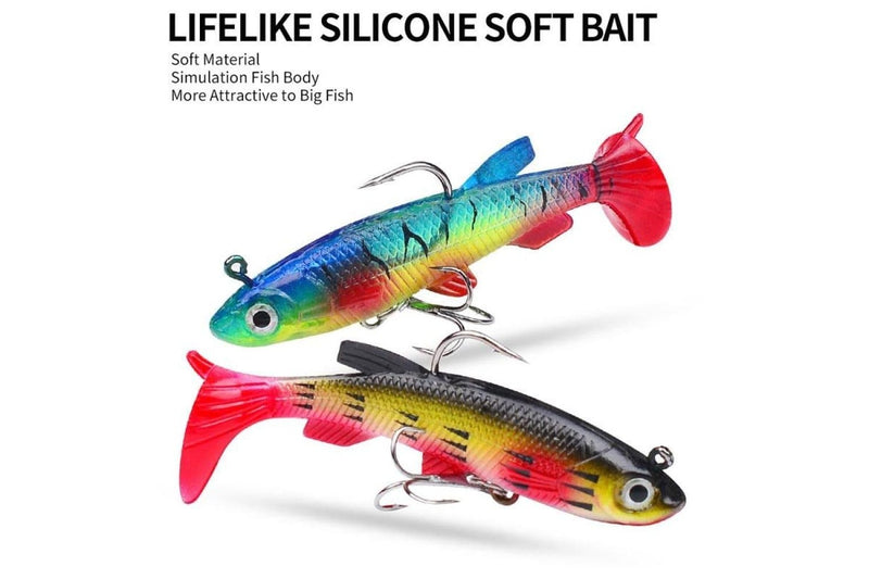 Realistic 7.5cm/13.5g t Tail Soft Lure For Sea Bass Fishing