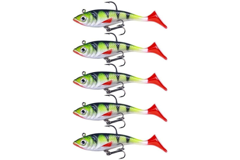 5 Piece Hengjia So071 t Tail Lead Fishing Lure Soft Bait 8.5cm 10.6g