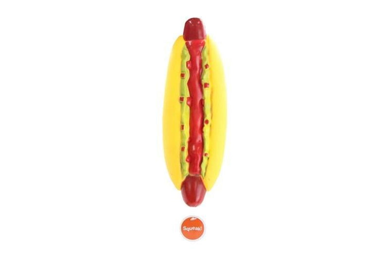 3x Paws & Claws 26cm Fast Food Large Vinyl Dog Chew Bite Toy w Clip Strip Asst.