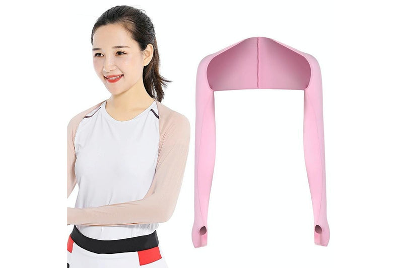 Golf Sunscreen Shawl Sleeves Outdoor Sports Cycling Ice Silk One Word Raglan Sleeves - Size One Code