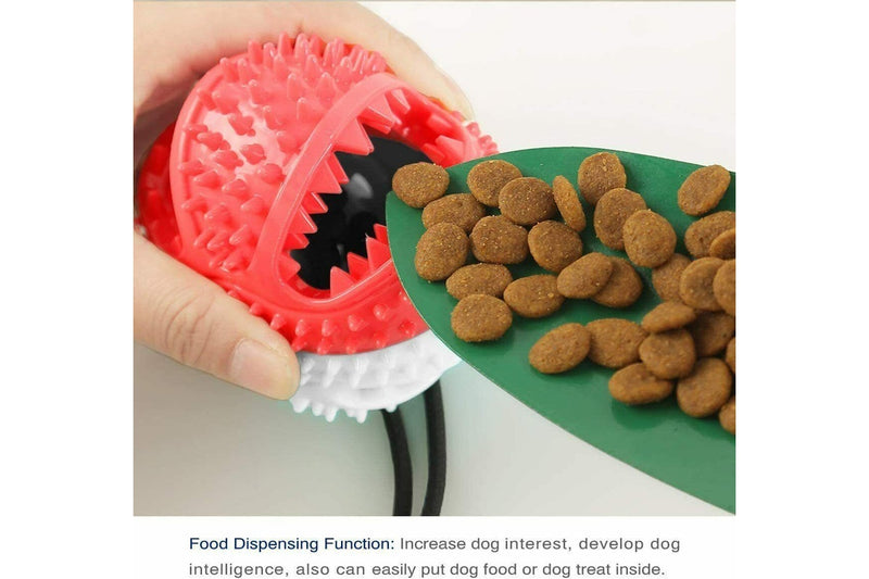 Dog Toy Suction Cup Self-Playing Rubber Ball Chew Food Dispensing Toothbrush