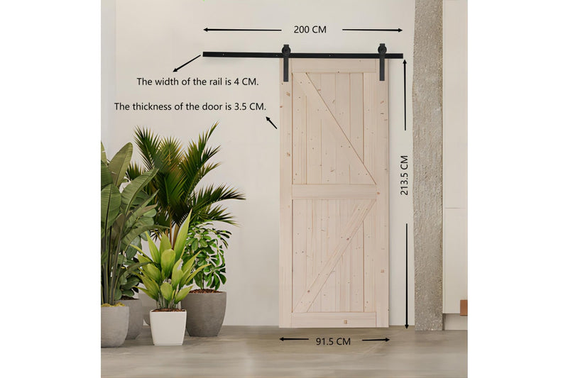 Fraser Country Wood Barn Door with Installation Hardware Kit