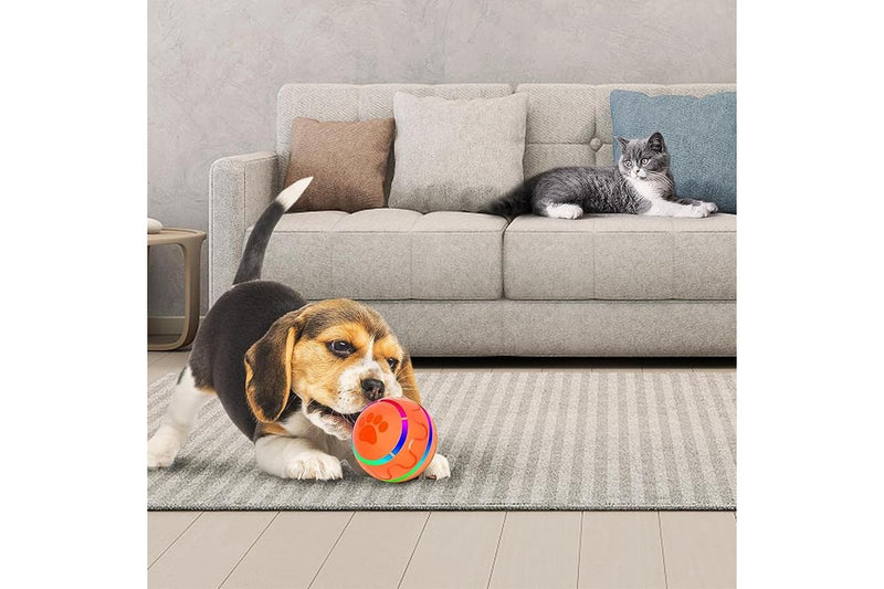 PETSWOL Automatic Rolling Pet Ball - Orange