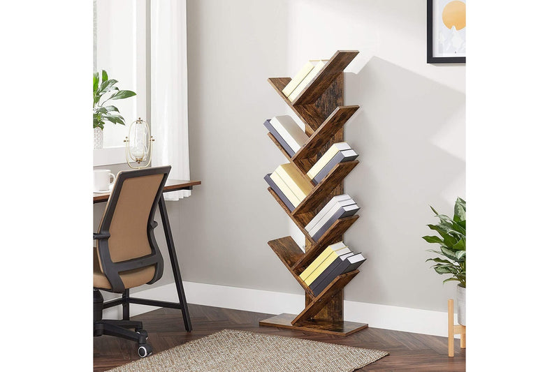 Vasagle 8-Tier Tree Bookshelf - Rustic Brown