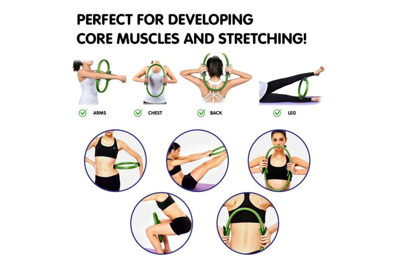 Powertrain Pilates Ring Band Yoga Home Workout Exercise Band- Green