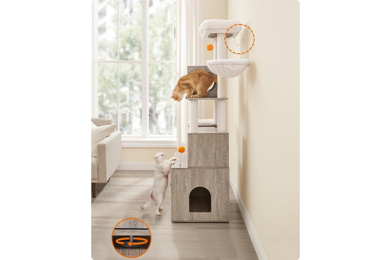 Vasagle Feandrea Cat Tree with Litter Box Enclosure - Greige