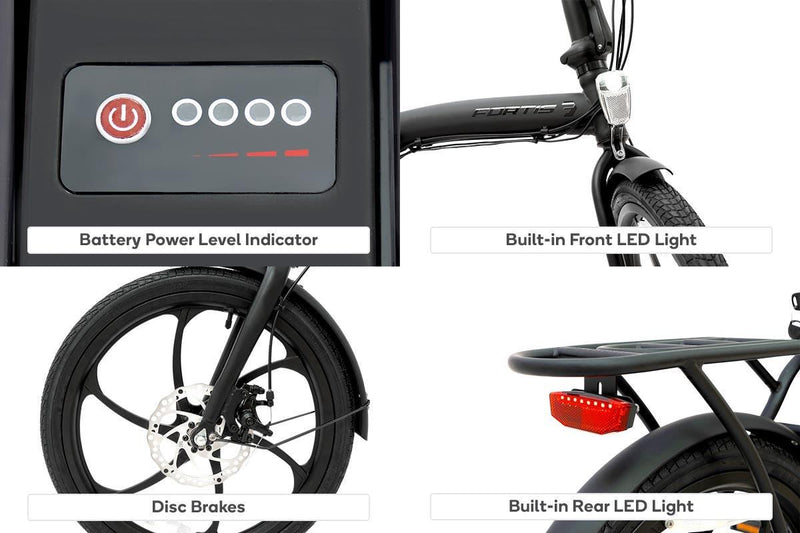 Fortis Shimano 6-Speed 20" Foldable Electric Bike