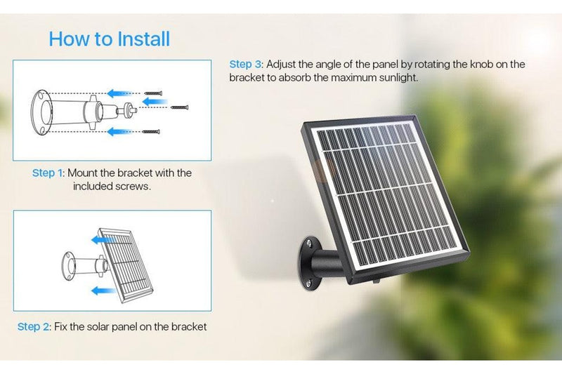 Solar Panel Charger For Arlo Essential Spotlight Cameras