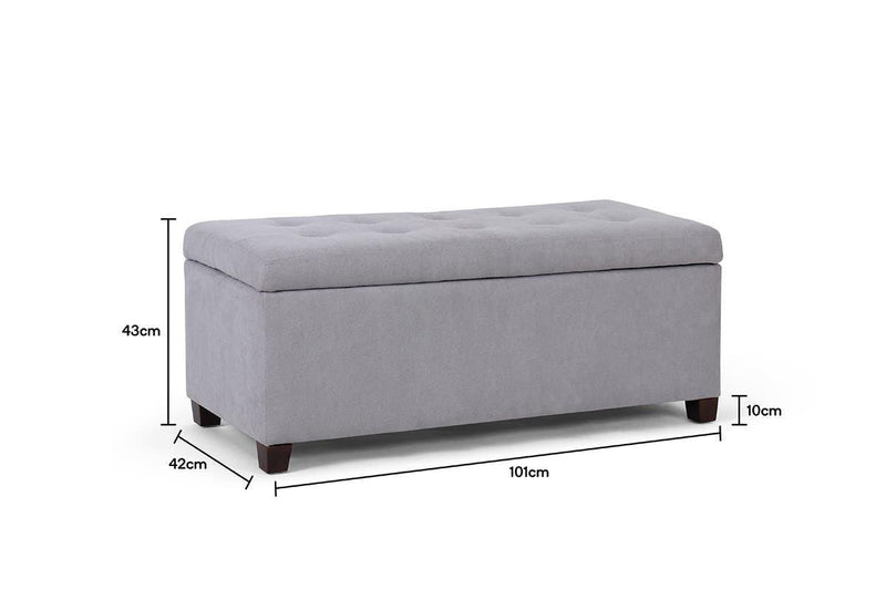 Shangri-La Storage Ottoman (Ash Grey)