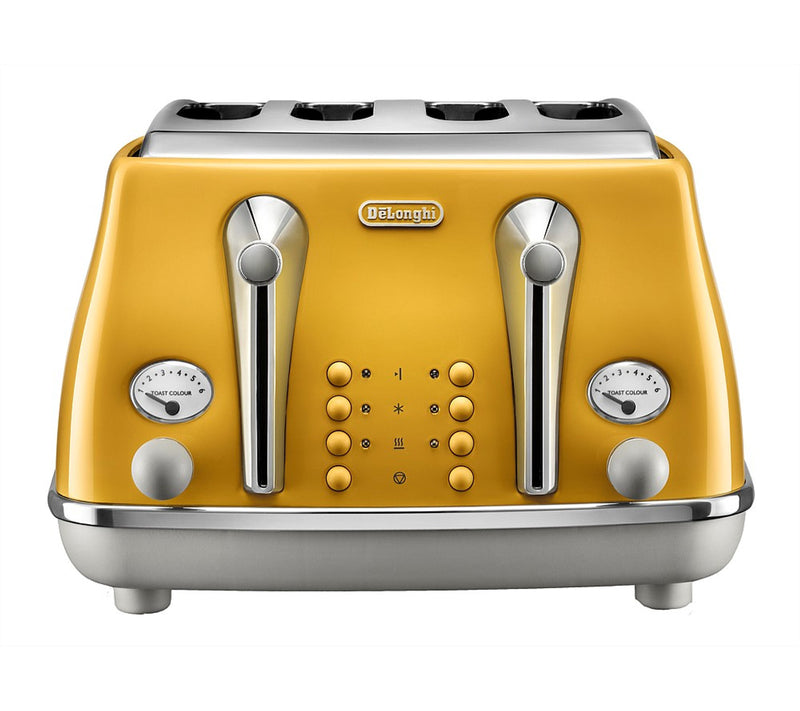 Delonghi Icona Capitals 4 Slice Toaster Yellow