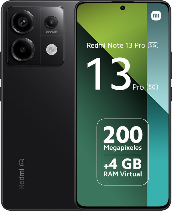 Xiaomi Redmi Note 13 Pro 5G + 4G LTE Phone (for Tmobile Mint Tello & Global) (256GB + 8GB) 6.67" 200MP Triple Global Bands Unlocked Mobile Phone (Midnight Black)