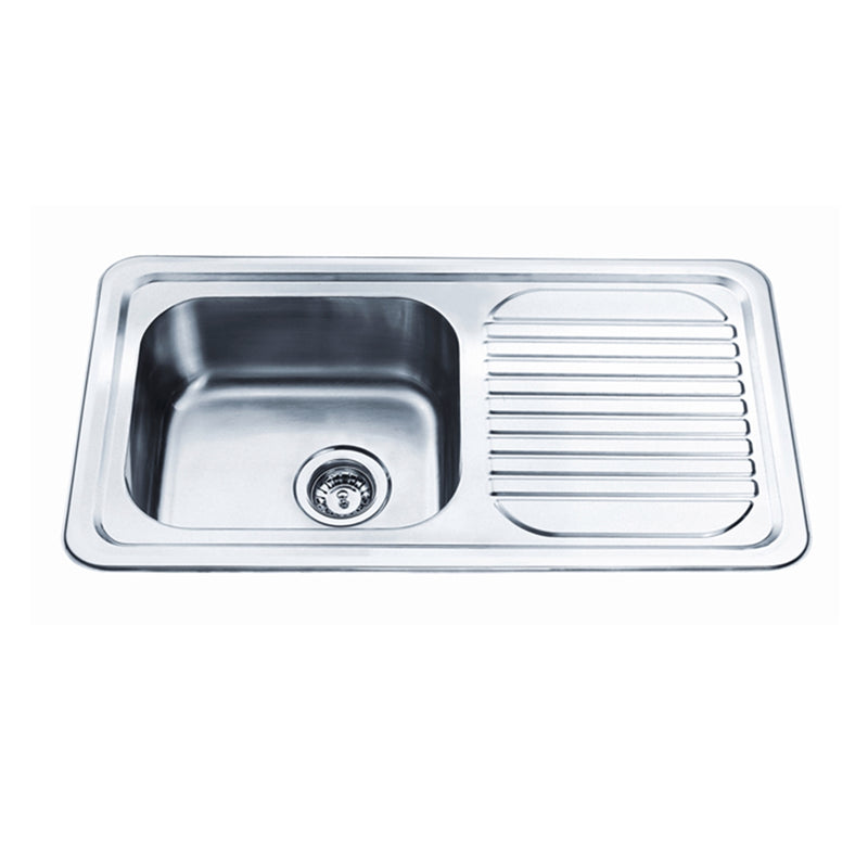 SINX PR 1B 1D S Stainless Steel Project Slim Sink Bowl with Drainer