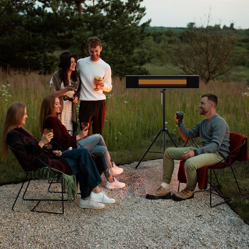 Indoor or Outdoor Heater with Adjustable Tripod Stand - Black