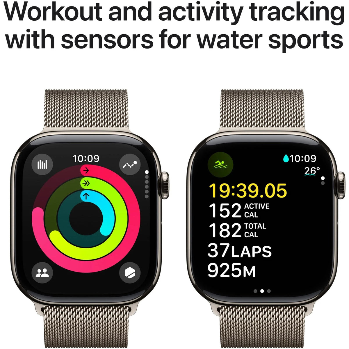 Apple Watch Series 10 GPS + Cellular 42mm Natural Titanium - Milanese Loop