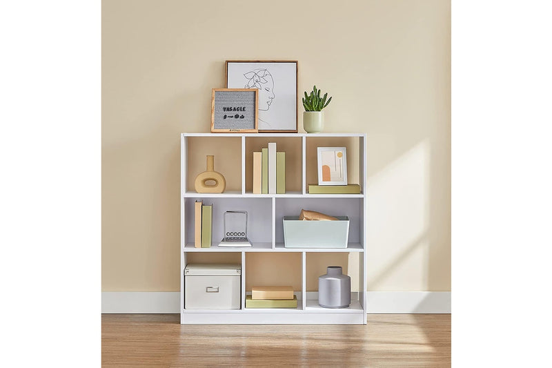 Vasagle Wooden Free Standing Bookcase with Open Cubes and Shelves - White