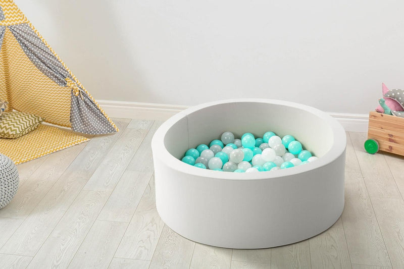 Bubbli: Baby Kids Ball Pit with 200 Balls - Grey/Blue