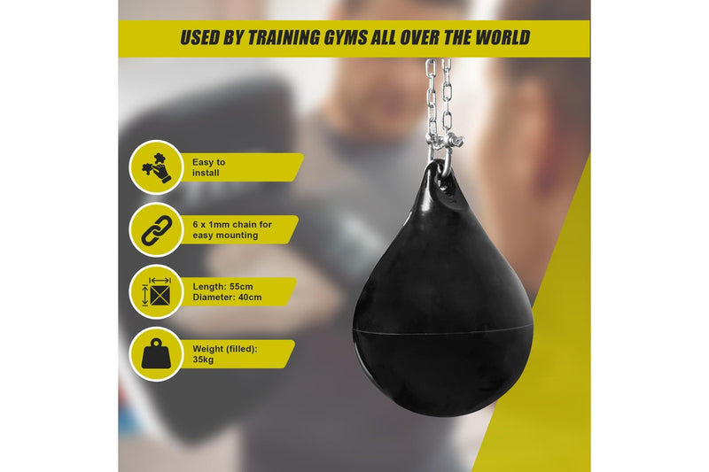 30L Water Punching Bag Aqua with D-Shackle and Chain