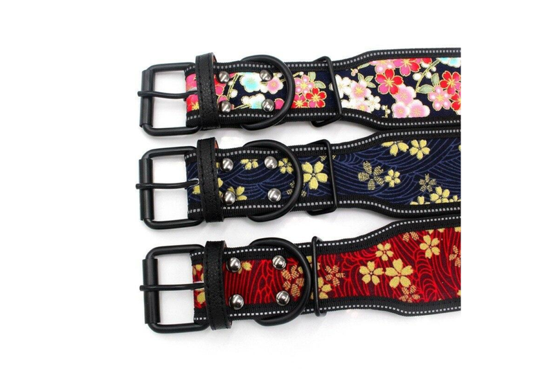 Printed Adjustable Stylish Dog Collars - S - Flags