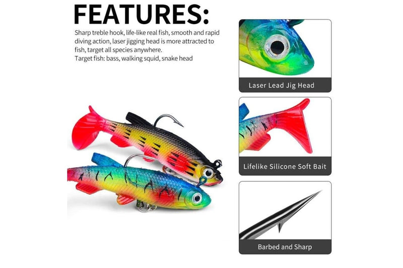 Realistic 7.5cm/13.5g t Tail Soft Lure For Sea Bass Fishing