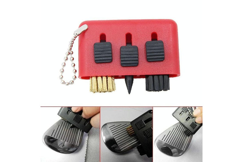 3 Pcs Golf Multi-Function Portable Groove Slit Cleaning Brush