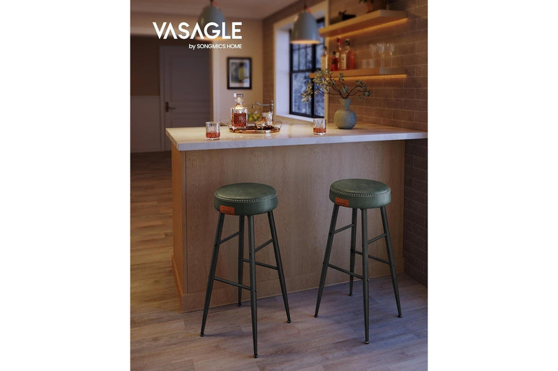 VASAGLE Ekho Collection Bar Stools Set of 2 - Forest Green