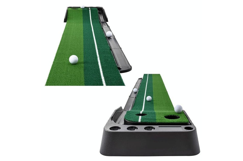 Golf Mini Putting Mat Push Rod Trainer 3M With Auto Ball Return Fairway Green