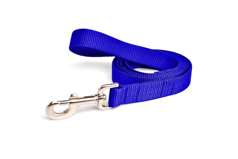 Plain Nylon Dog Leash Lead Training Obedience Recall Walk - Assorted Colours - Small (1.5cm Width/1.2m Long)