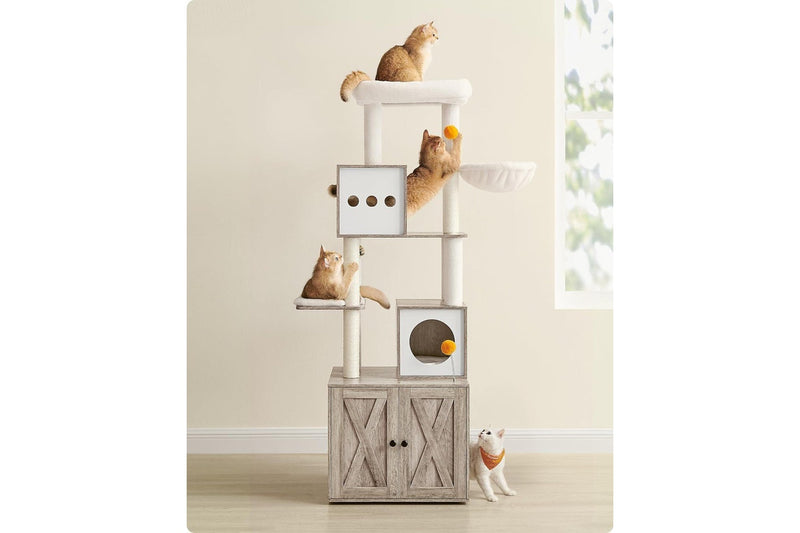 Vasagle Feandrea Cat Tree with Litter Box Enclosure - Greige