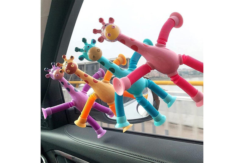 4Pcs Telescopic Suction Cup Giraffe Toy Fun Tube Toy Kid Toy