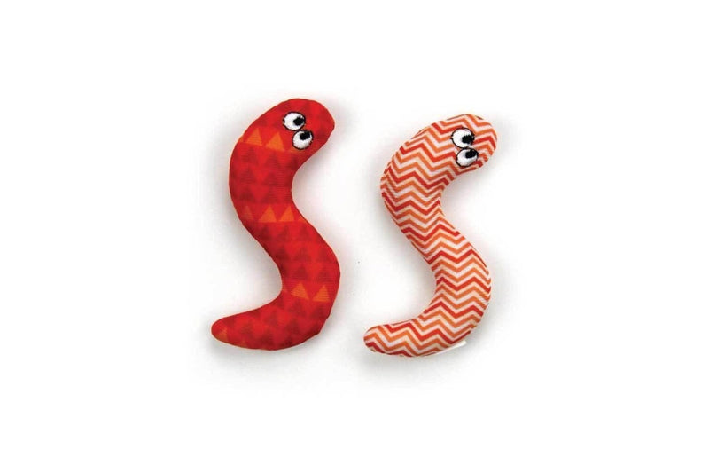 4x Pack Surf Snakes 9cm Catnip Cat Crinkle Toy Chase Kitten Teaser