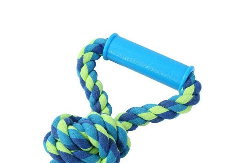 3x Paws & Claws 50cm Twin Knotted Rope Tugger Dog Toy Pet Interactive w Handle