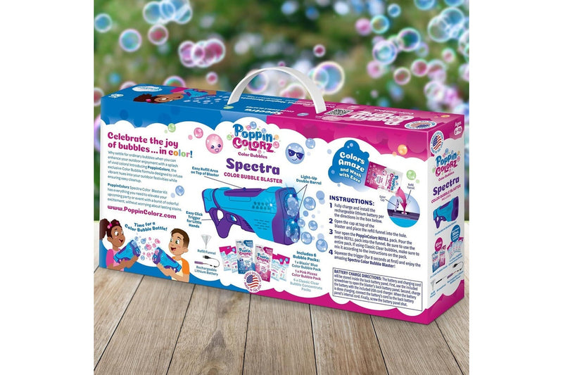 WOWmazing: Giant Bubbles - Poppin Colorz - Spectra Light Up Bubble Blaster