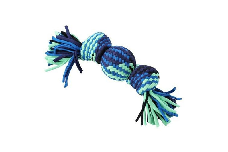 3x Paws & Claws Woven Rope Squeaker Pet Dog Play Interactive Toy Assorted 30cm