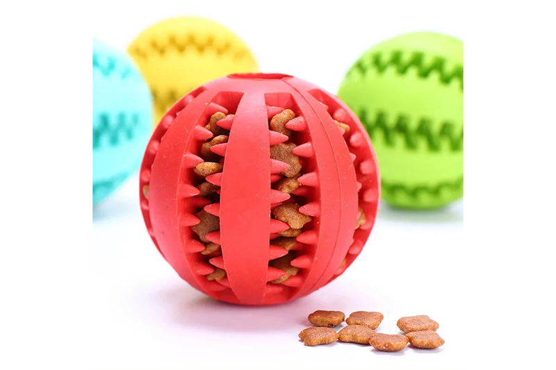 Interactive Rubber Ball Toy For Small Large Dogs Puppy Chewing Tooth Cleaning Indestructible - Orange - 5Cm