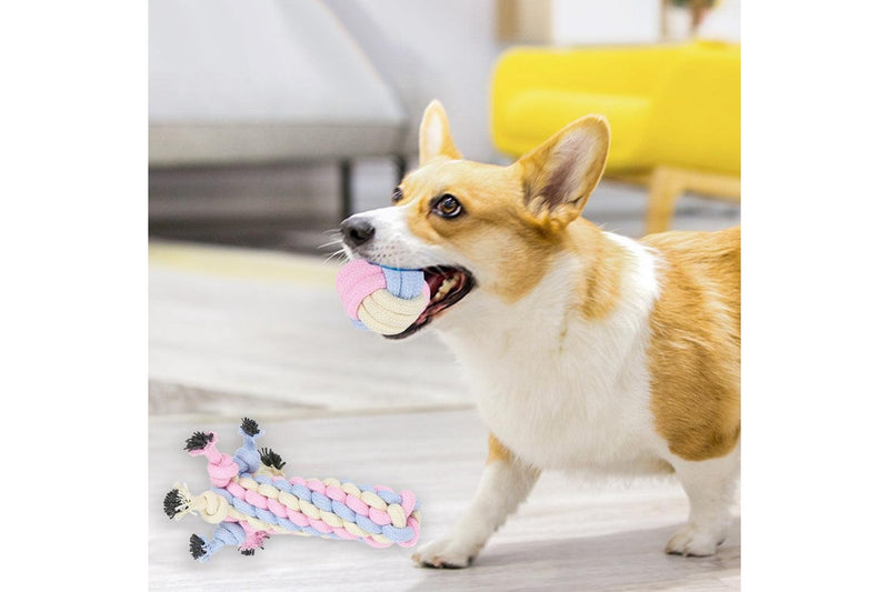 Five-piece Set Cotton Rope Dog Chew Rope Toys Keep Pet Teeth Health