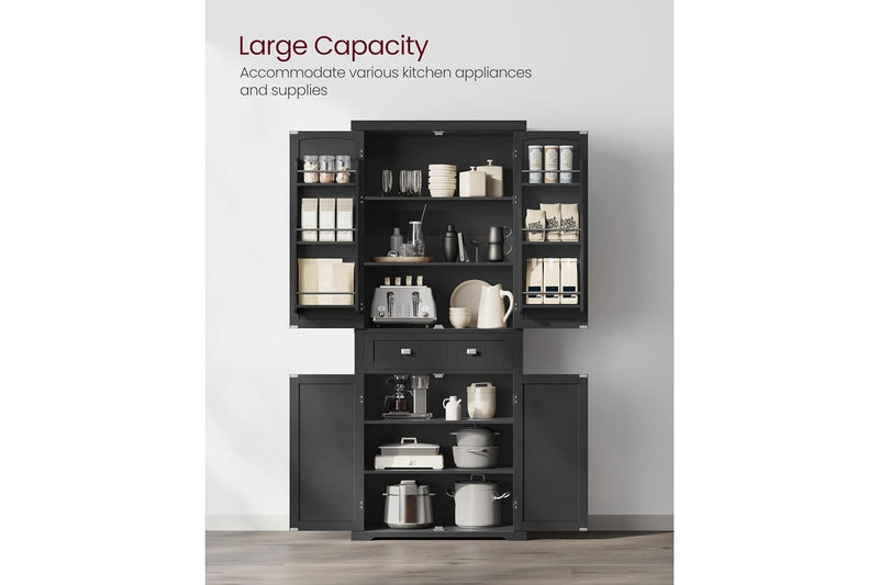 VASAGLE Freestanding Pantry Cabinet - Black