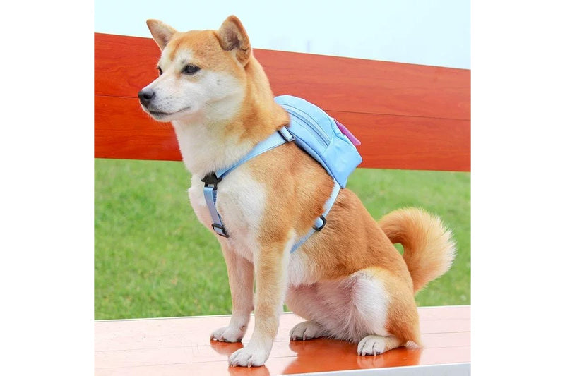 Dog Backpack Harness with D-Ring - Blue