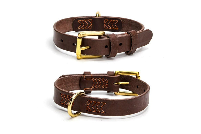 Suture Real Leather Adjustable Dog Collar