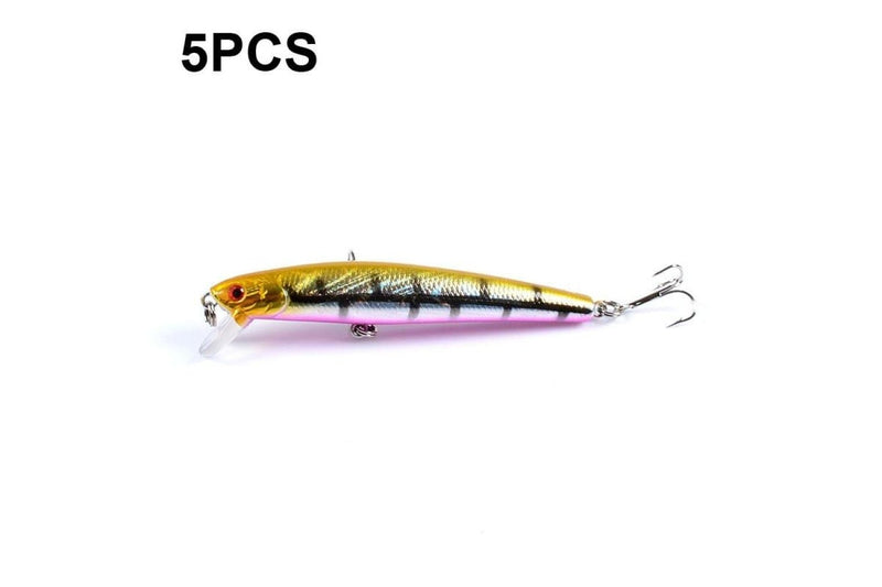 5 Piece Minnow Bionic Fake Bait 9.6cm/9.8g Plastic Floating Hard Bait