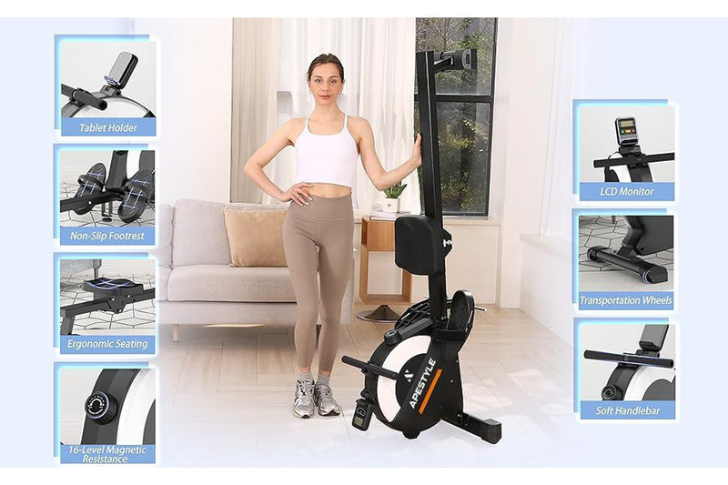 Ape Style RX300 Magnetic Flywheel Rowing Machine