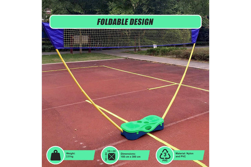 Folding Portable Badminton Combo Set Volleyball Net Outdoor Sports