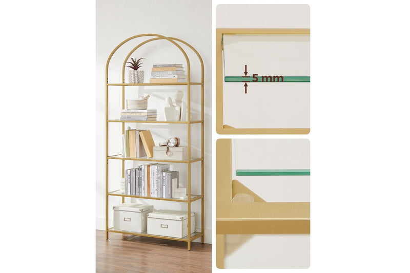 Vasagle 5-Tier Arch Glass Storage Shelf