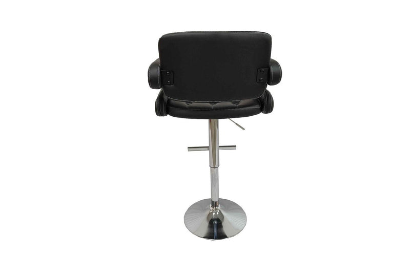 Fraser Country Adjustable Swivel Backrest PU Leather Bar Stool with Armrest (2/Pack) - Black