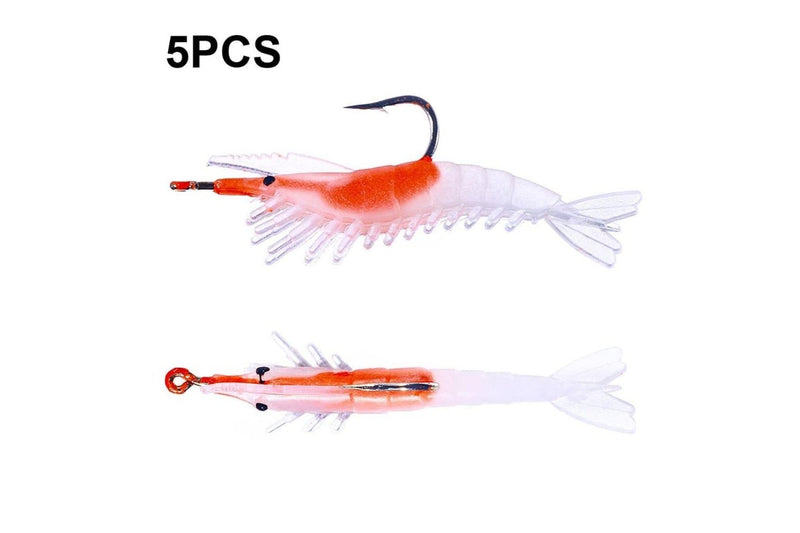 Pack Of 5 6cm 3g Soft Shrimp Lures For Sea Bass