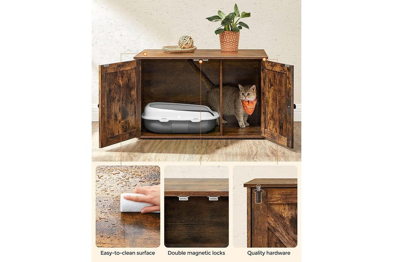 VASAGLE Feandrea Hidden Cat Litter Box Enclosure - Rustic Brown