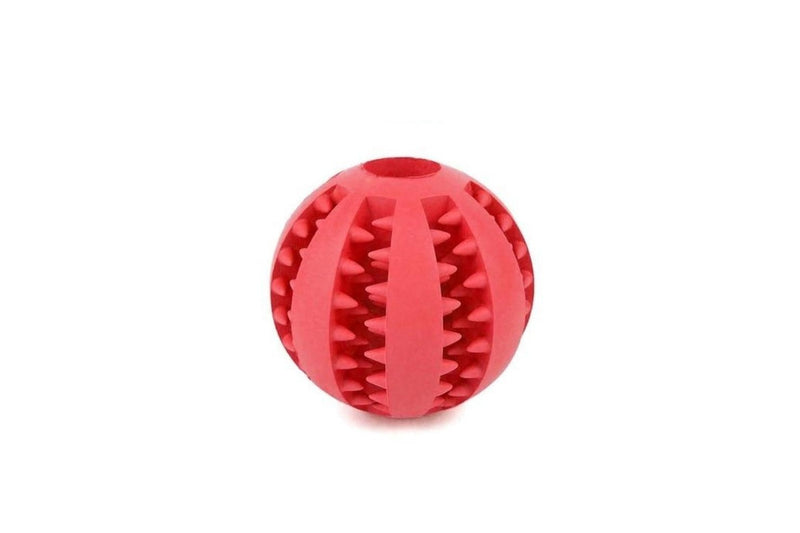 Dog Chew Rubber Ball Toy Dental Clean Teeth Healthy Treat Gum Bite Puppy Pet Play - Yellow - S