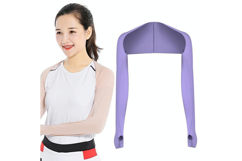 Golf Sunscreen Shawl Sleeves Outdoor Sports Cycling Ice Silk One Word Raglan Sleeves - Size One Code